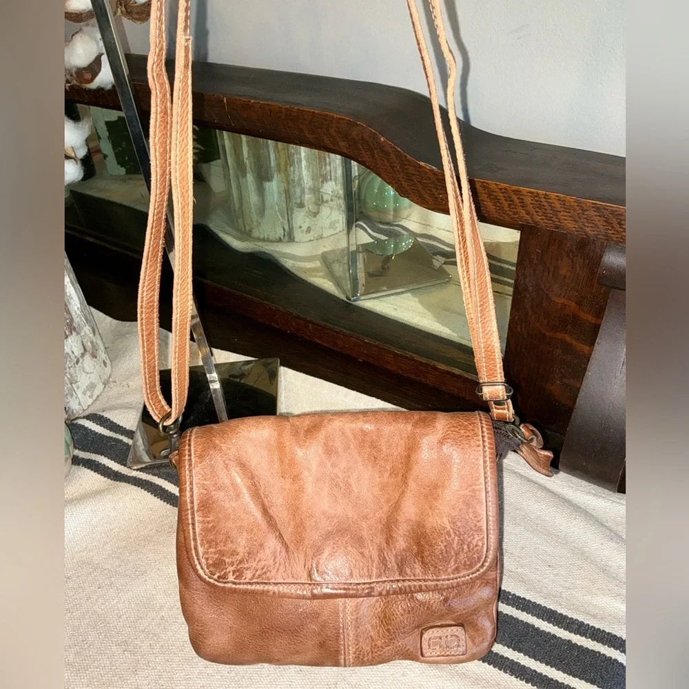 NWOT Bed Stu Leather Ziggy Clutch Crossbody Belt Bag Tan Rustic Retail $165 - Picture 5 of 16
